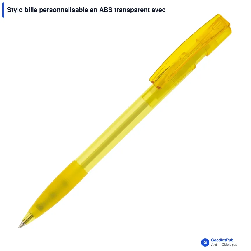 Stylo bille personnalisable en ABS transparent avec logo - Nash - Image 8