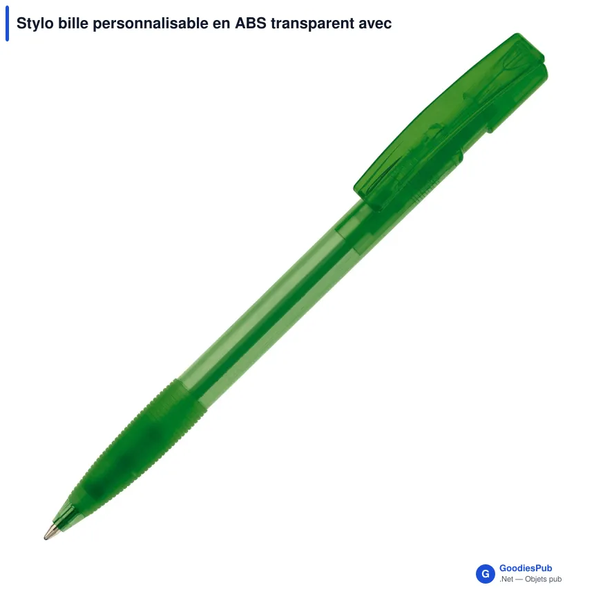 Stylo bille personnalisable en ABS transparent avec logo - Nash - Image 9