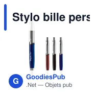 Stylo bille personnalisable en métal bicolore avec logo - Nautilus - Miniature 1