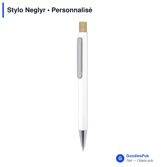Stylo bille personnalisable en aluminium recyclé avec logo - Stylo Neglyr - Image 2