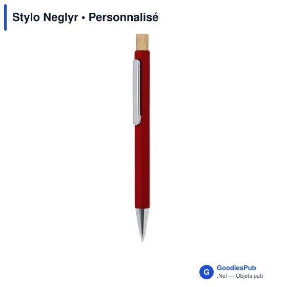 Stylo bille personnalisable en aluminium recyclé avec logo - Stylo Neglyr - Image 9
