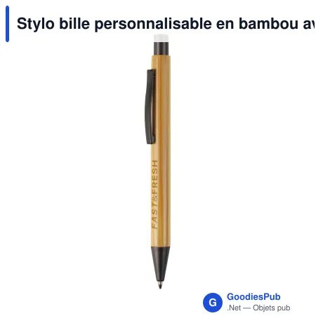 Stylo bille personnalisable en bambou avec logo - New York