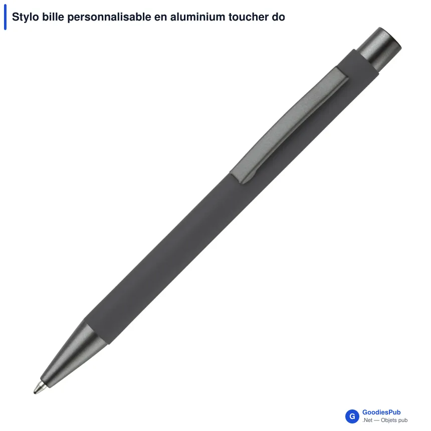 Stylo bille personnalisable en aluminium toucher doux avec logo - New York - Image 2