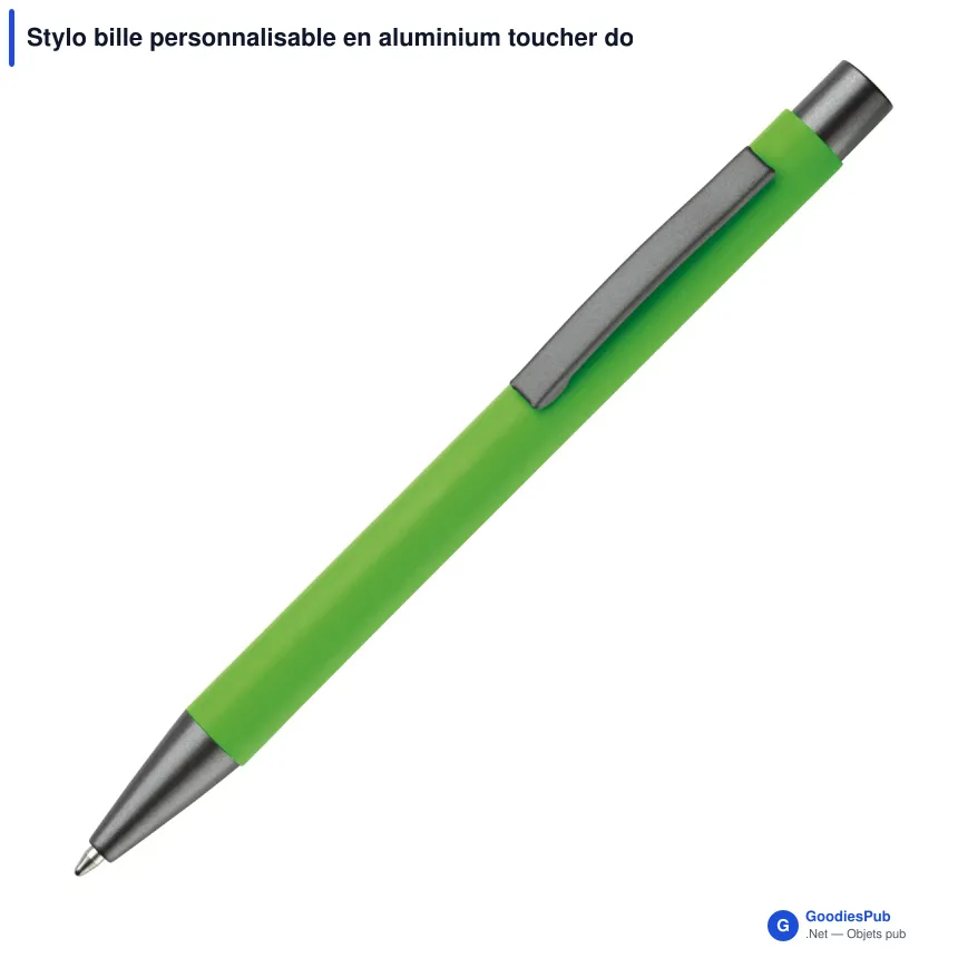 Stylo bille personnalisable en aluminium toucher doux avec logo - New York - Image 11