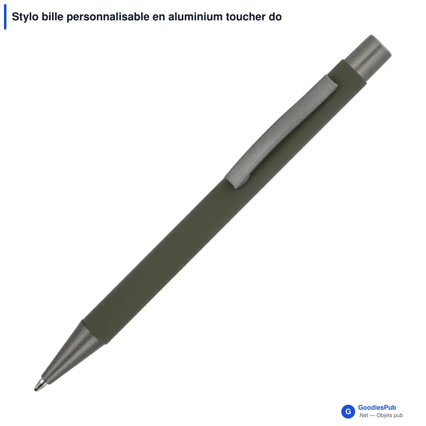 Stylo bille personnalisable en aluminium toucher doux avec logo - New York - Image 12