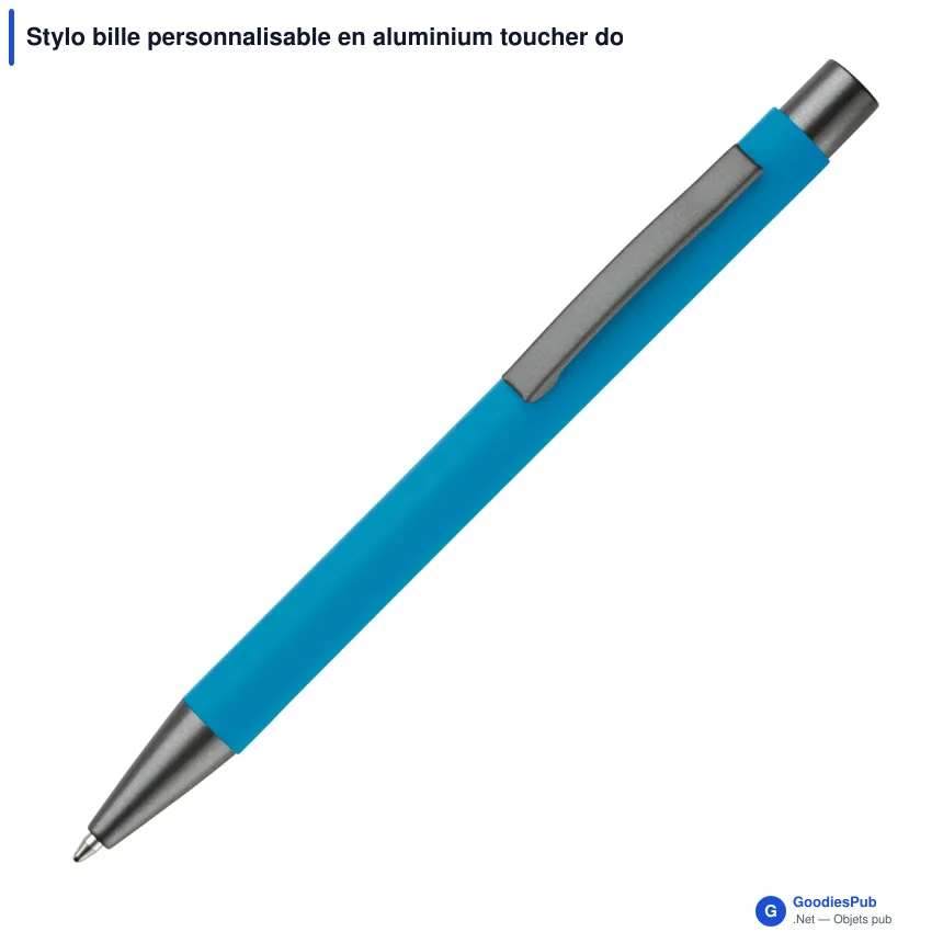 Stylo bille personnalisable en aluminium toucher doux avec logo - New York - Image 3