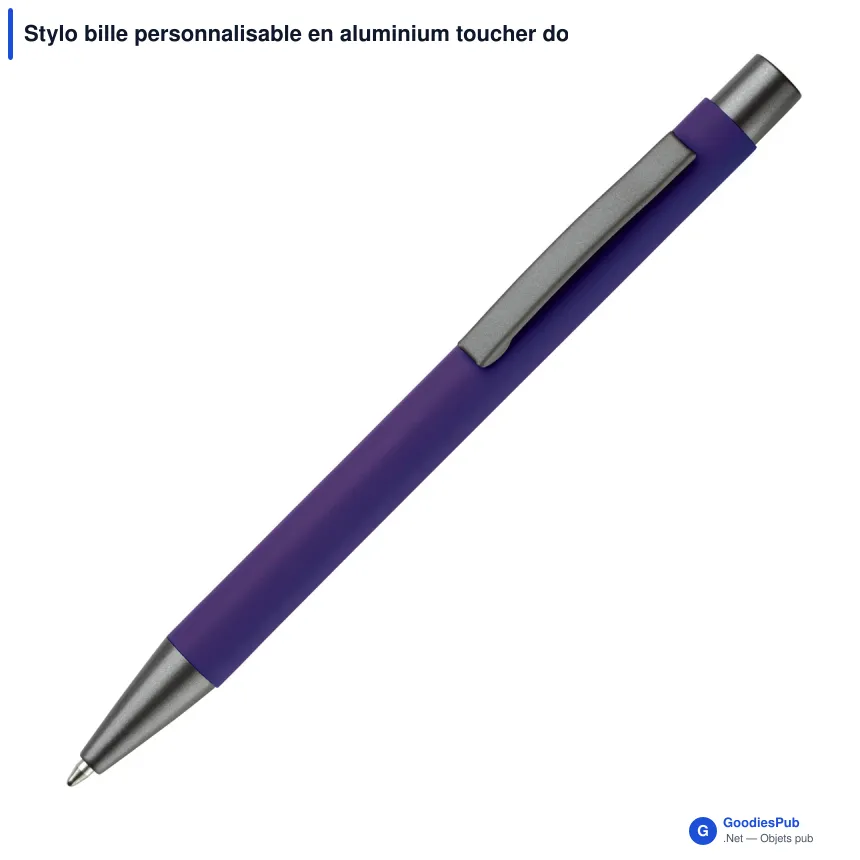 Stylo bille personnalisable en aluminium toucher doux avec logo - New York - Image 4