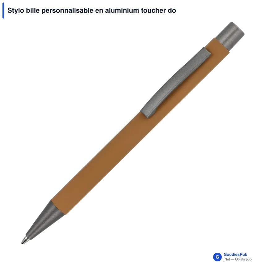Stylo bille personnalisable en aluminium toucher doux avec logo - New York - Image 5