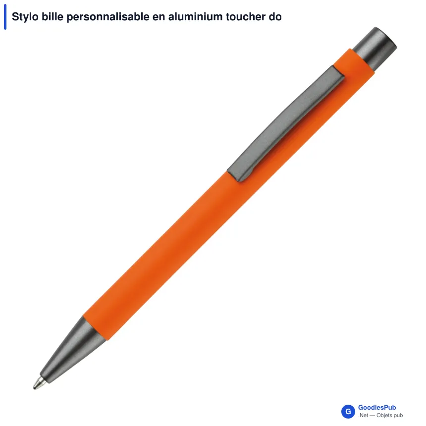 Stylo bille personnalisable en aluminium toucher doux avec logo - New York - Image 6