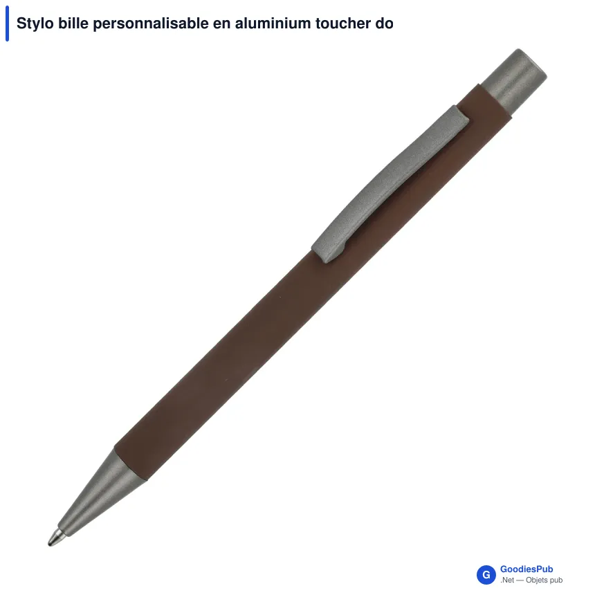 Stylo bille personnalisable en aluminium toucher doux avec logo - New York - Image 7