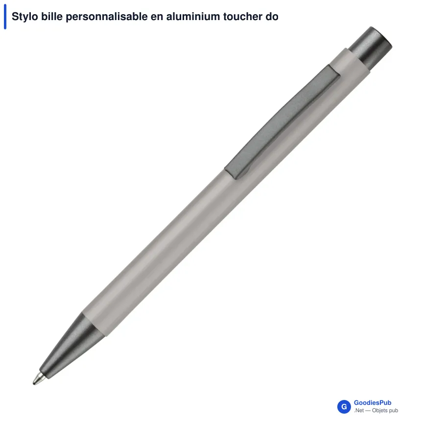 Stylo bille personnalisable en aluminium toucher doux avec logo - New York - Image 8