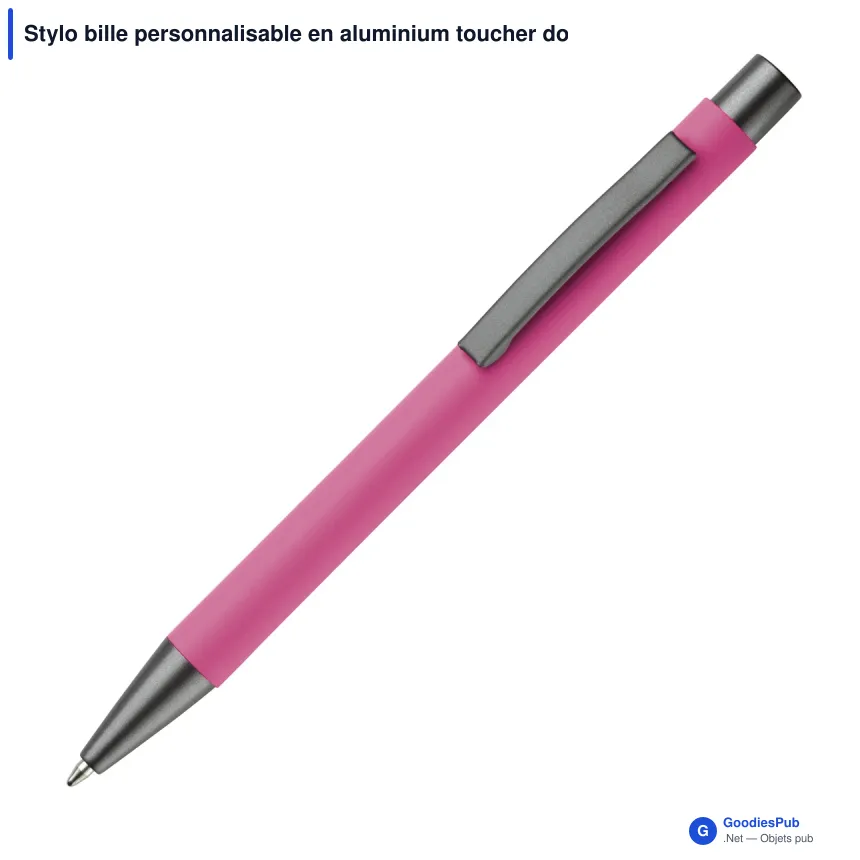 Stylo bille personnalisable en aluminium toucher doux avec logo - New York - Image 9