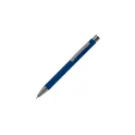 Variante Bleu foncé - Stylo bille personnalisable en aluminium toucher doux avec logo - New York