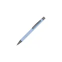 Variante Bleu pastel - Stylo bille personnalisable en aluminium toucher doux avec logo - New York
