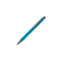 Variante Bleu clair - Stylo bille personnalisable en aluminium toucher doux avec logo - New York