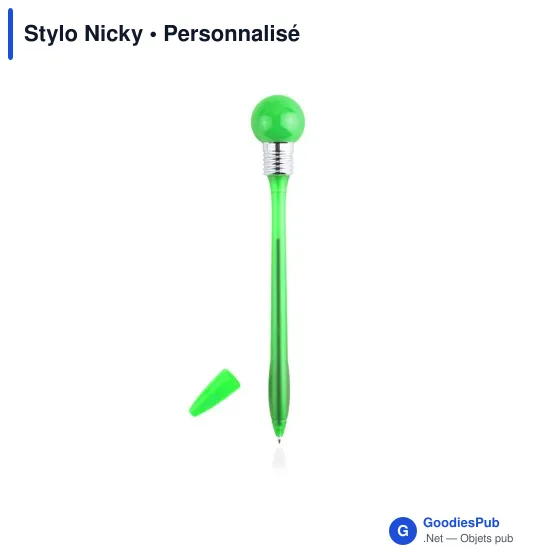 Stylo ampoule personnalisable avec logo - Stylo Nicky - Image 1