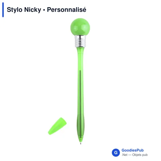 Stylo ampoule personnalisable avec logo - Stylo Nicky - Image 8