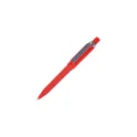 Variante Rouge - Stylo bille personnalisable soft touch en ABS recyclé avec logo - Ozzy