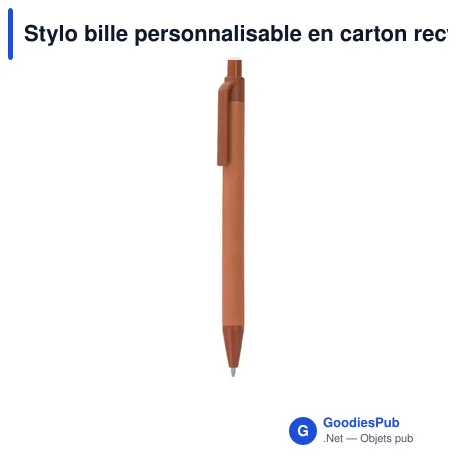 Stylo bille personnalisable en carton recyclé avec logo - Stylo Pinix