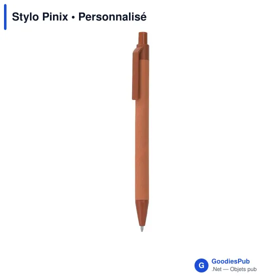 Stylo bille personnalisable en carton recyclé avec logo - Stylo Pinix - Image 1