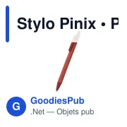Stylo bille personnalisable en carton recyclé avec logo - Stylo Pinix - Miniature 6
