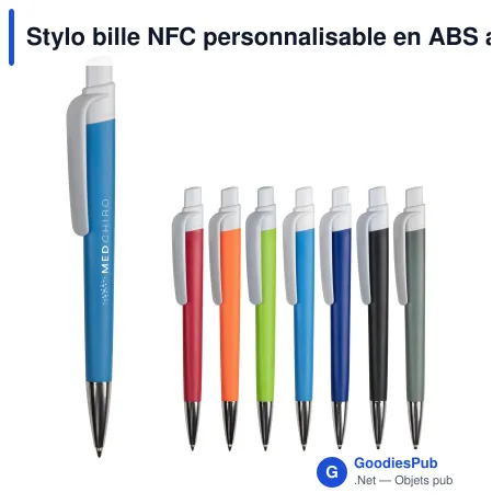 Stylo bille NFC personnalisable en ABS avec logo - Prisma