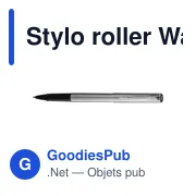 Stylo roller personnalisable Waterman 'Graduate' avec logo - Miniature 1