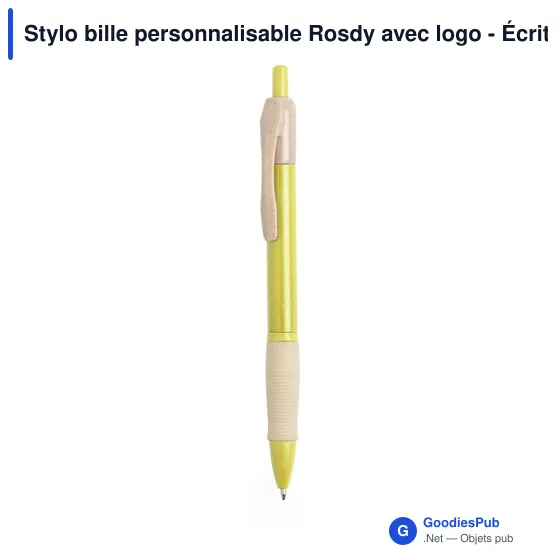 Stylo bille personnalisable Rosdy avec logo - Écriture éco-responsable - Image 11