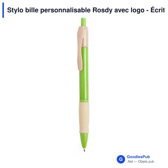 Stylo bille personnalisable Rosdy avec logo - Écriture éco-responsable - Image 4