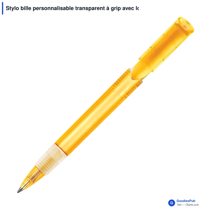 Stylo bille personnalisable transparent à grip avec logo - Stilolinea S40 Grip - Image 3