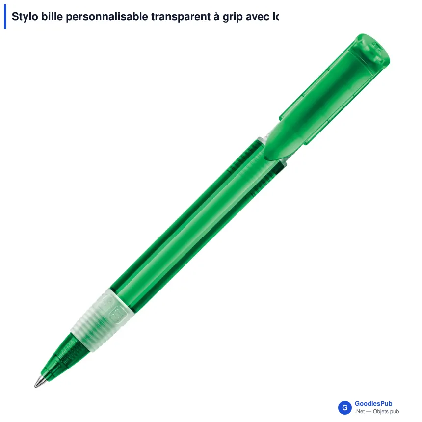 Stylo bille personnalisable transparent à grip avec logo - Stilolinea S40 Grip - Image 4