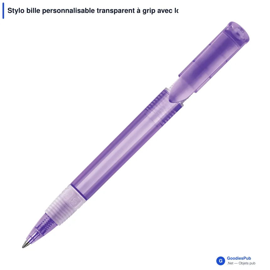 Stylo bille personnalisable transparent à grip avec logo - Stilolinea S40 Grip - Image 5