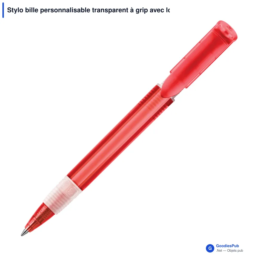 Stylo bille personnalisable transparent à grip avec logo - Stilolinea S40 Grip - Image 6