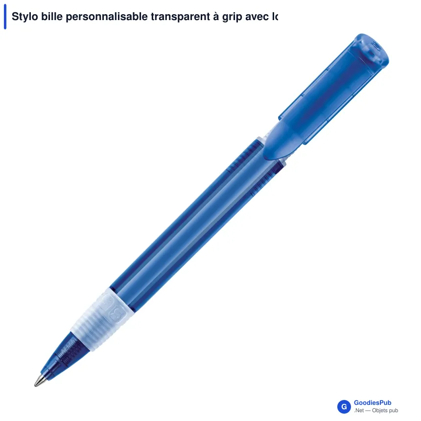 Stylo bille personnalisable transparent à grip avec logo - Stilolinea S40 Grip - Image 7