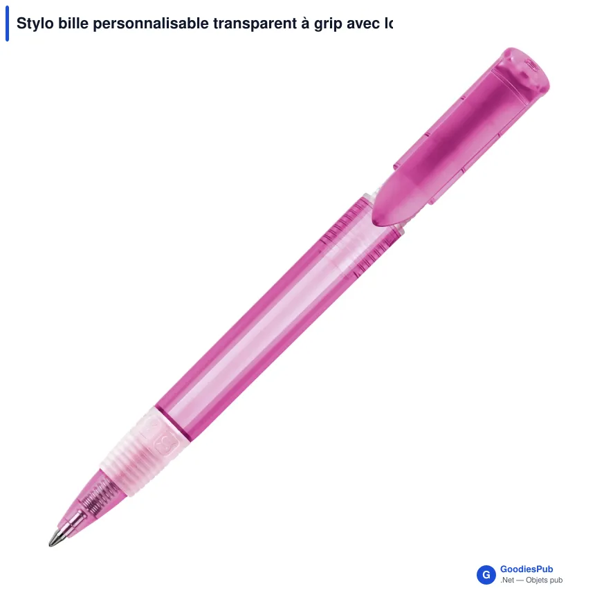 Stylo bille personnalisable transparent à grip avec logo - Stilolinea S40 Grip - Image 8