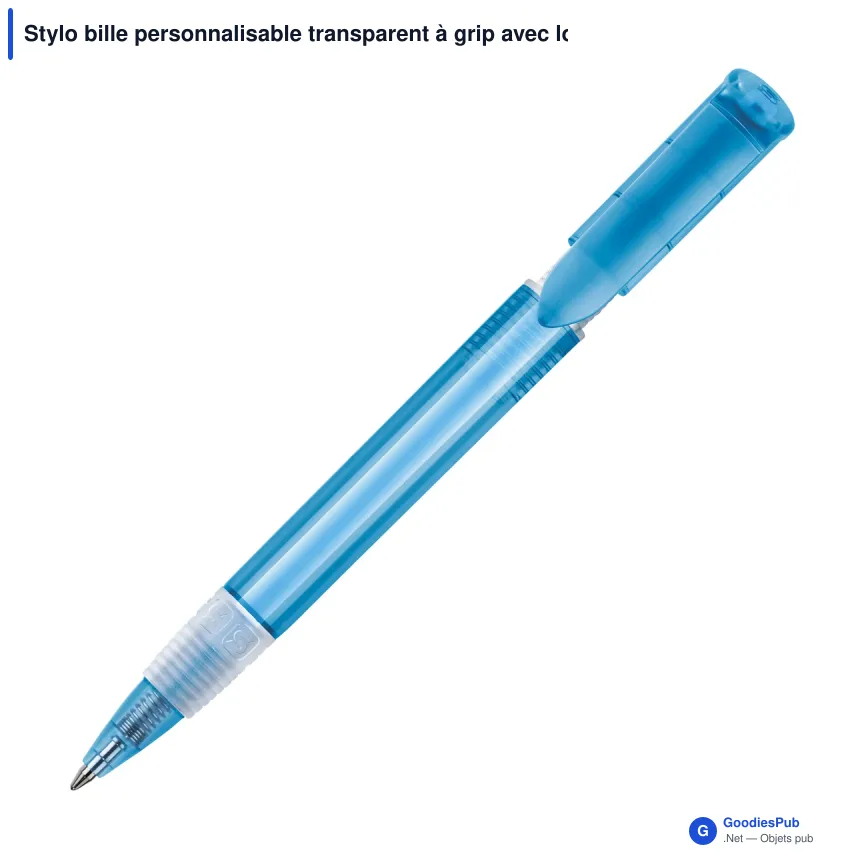 Stylo bille personnalisable transparent à grip avec logo - Stilolinea S40 Grip - Image 9