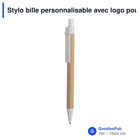 Stylo bille personnalisable avec logo pour entreprises éco-responsables