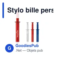 Stylo bille personnalisable en forme de seringue transparente avec logo - Miniature 1