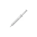 Variante Transparent Blanc - Stylo bille personnalisable en forme de seringue transparente avec logo