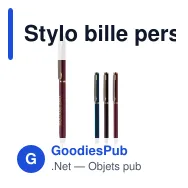 Stylo bille personnalisable fin en métal avec logo - Slim - Miniature 1