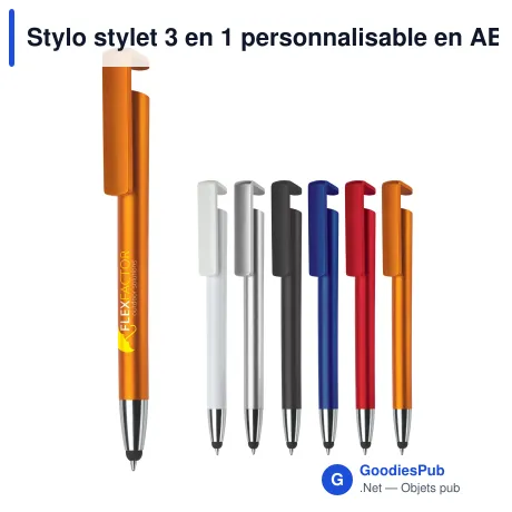 Stylo stylet 3 en 1 personnalisable en ABS avec logo