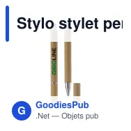 Stylo stylet personnalisable en carton et métal avec logo - Carton - Miniature 1