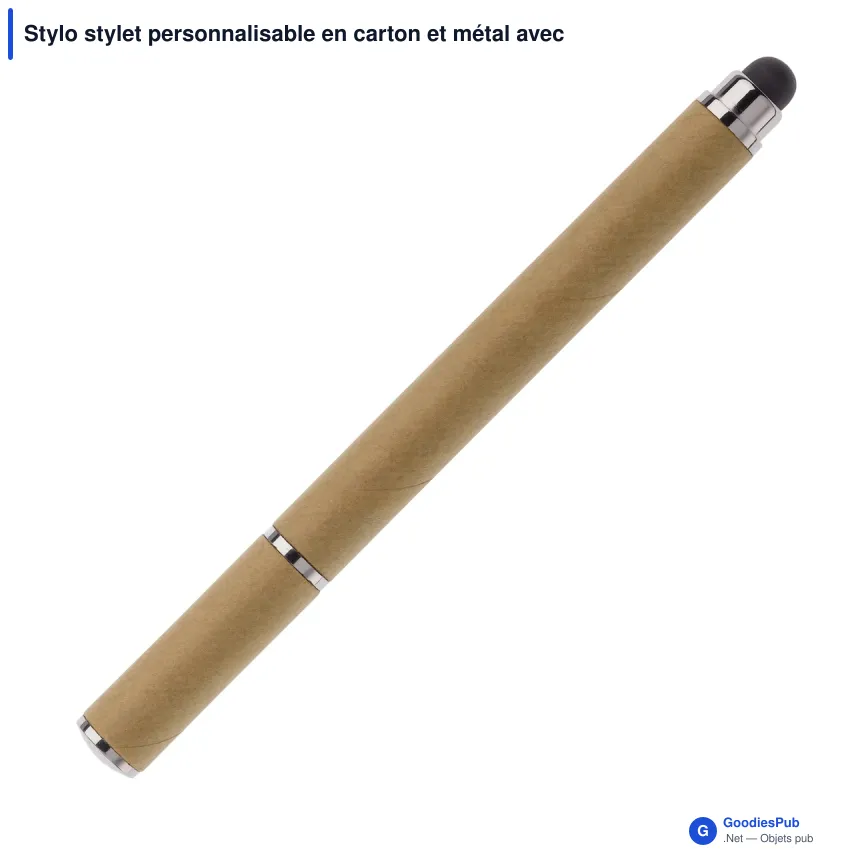 Stylo stylet personnalisable en carton et métal avec logo - Carton - Image 2