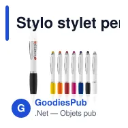 Stylo stylet personnalisable en ABS blanc avec logo - Hawaï - Miniature 1