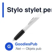 Stylo stylet personnalisable en ABS blanc avec logo - Hawaï - Miniature 7