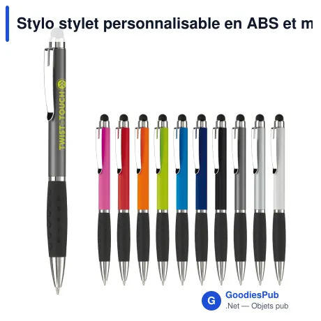 Stylo stylet personnalisable en ABS et métal avec logo - Mercurius