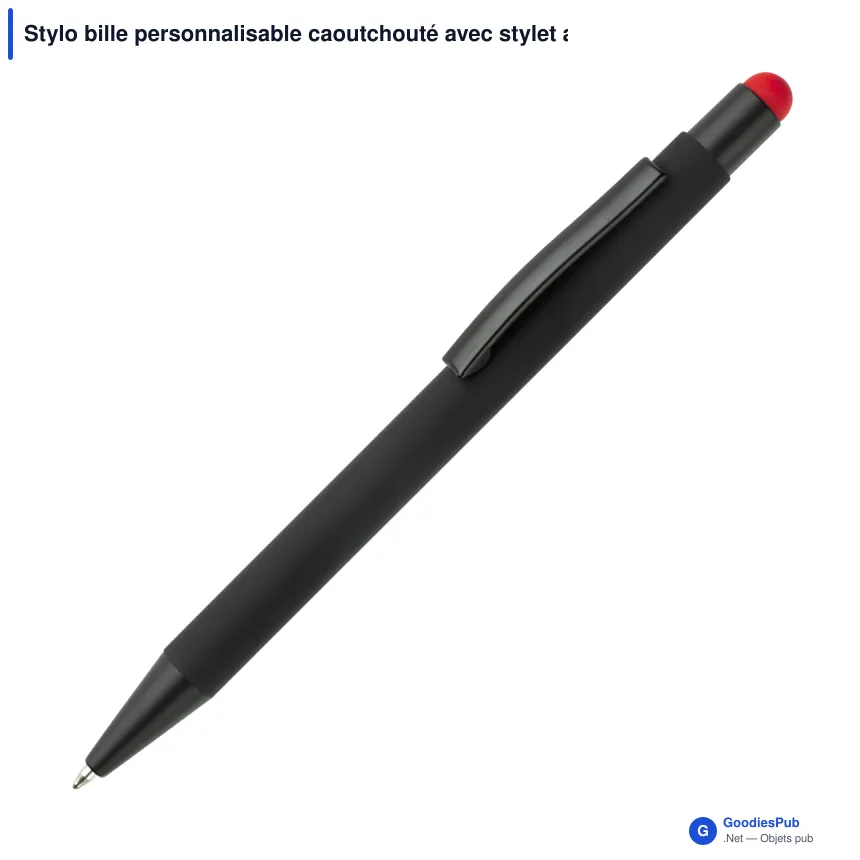 Stylo bille personnalisable caoutchouté avec stylet avec logo - New York - Image 2