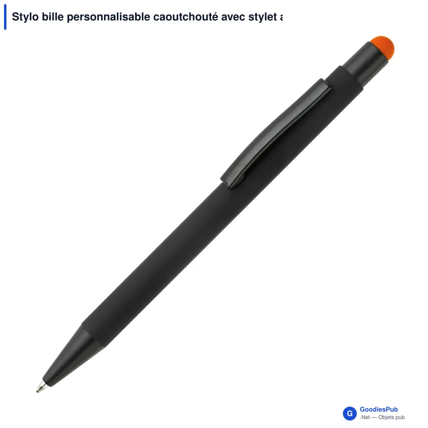 Stylo bille personnalisable caoutchouté avec stylet avec logo - New York - Image 3