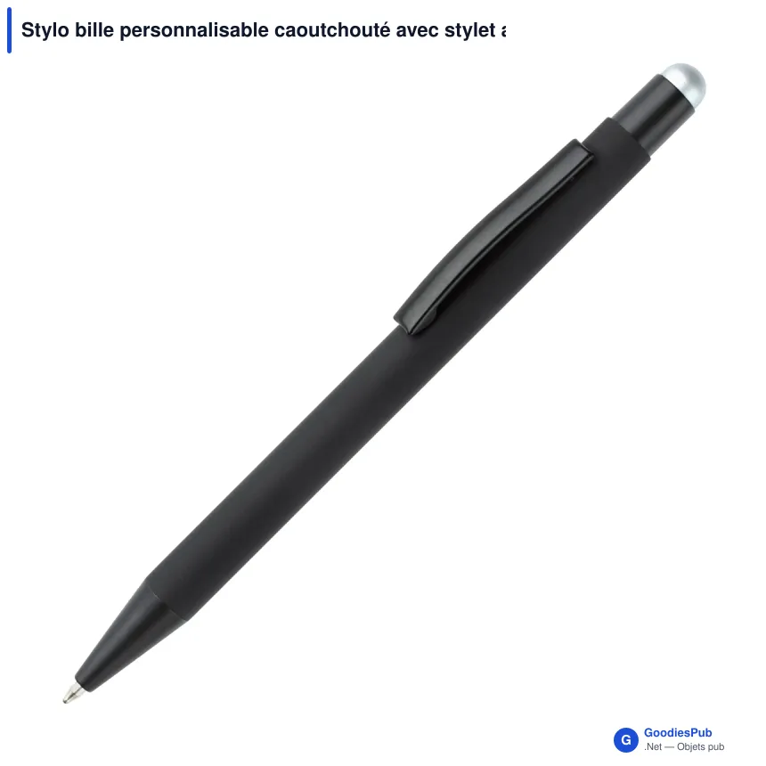 Stylo bille personnalisable caoutchouté avec stylet avec logo - New York - Image 4
