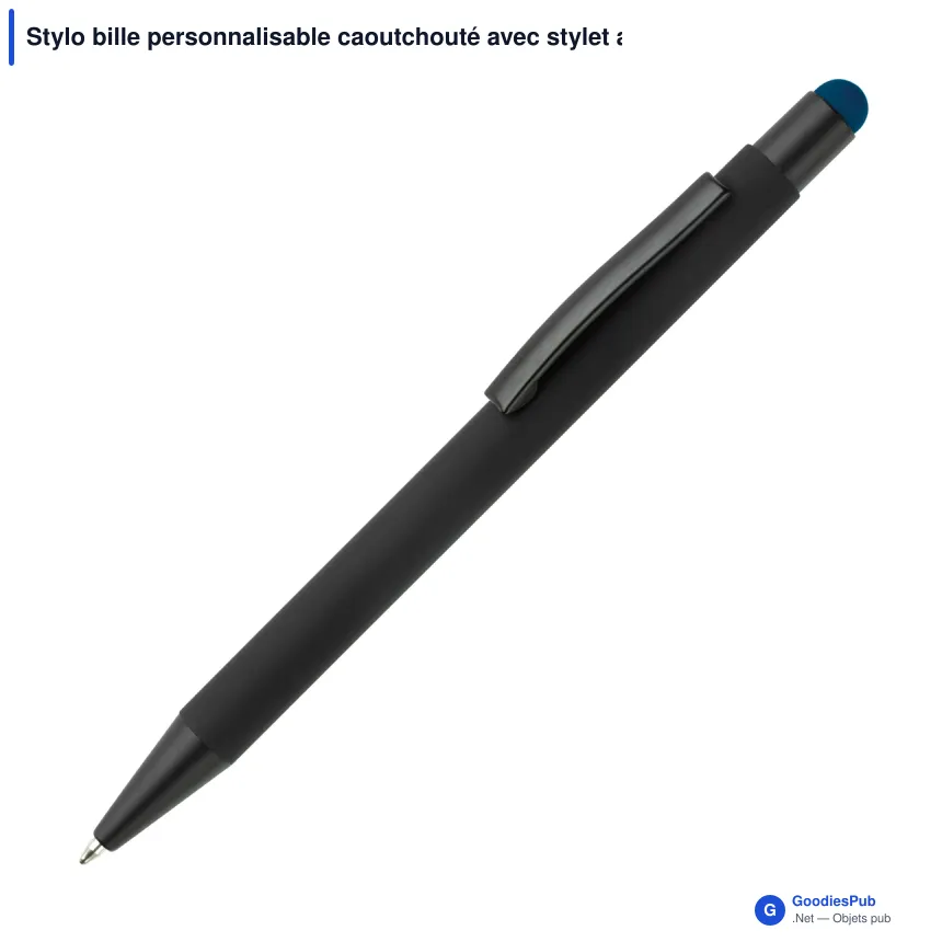 Stylo bille personnalisable caoutchouté avec stylet avec logo - New York - Image 5